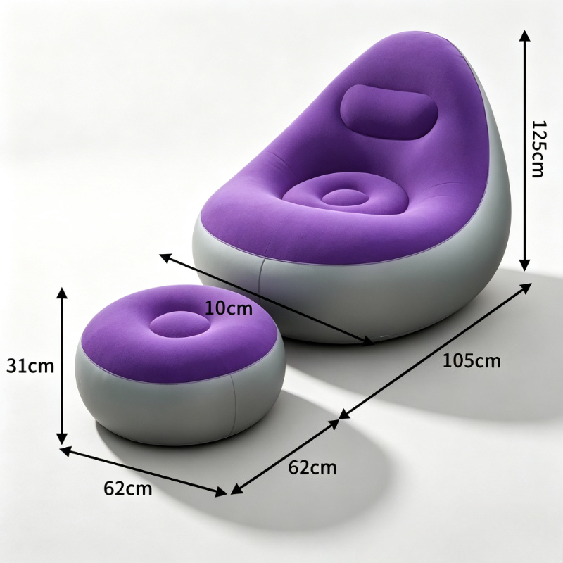 Outdoor Furniture Lounge Chair - Divano gonfiabile in PVC con rivestimento