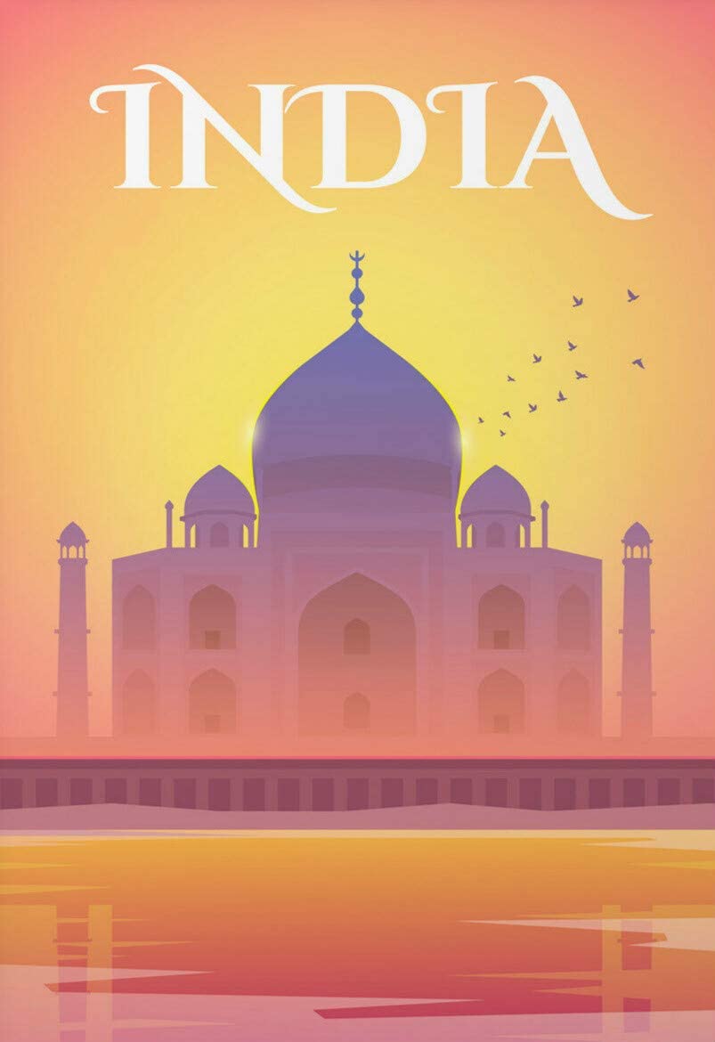 Outdoor Furniture India - Taj Mahal India, cartello in metallo